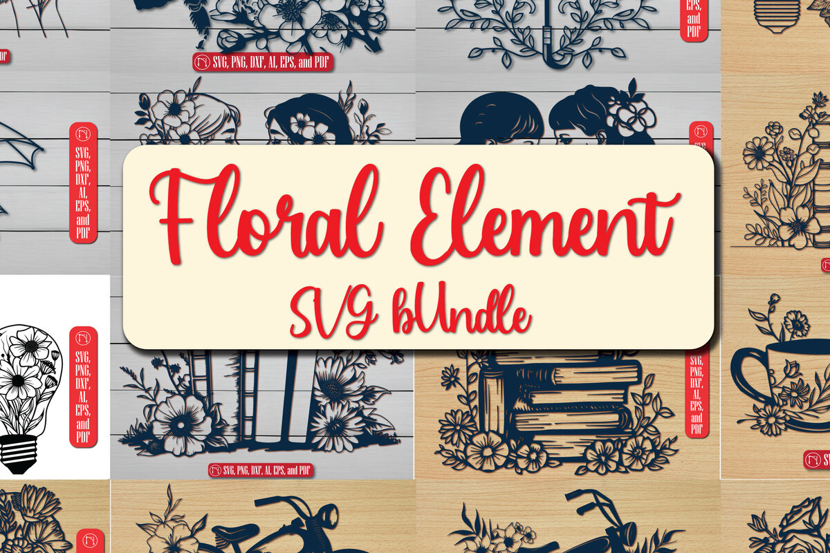 Σετ των 2 Intra απο ξύλο plywood  Χρώμα wenge 3mm-4mm πάχος - Σετ Cricut Element with Flowers Δίασταση 4x4 cm INTRAFABR-85391126