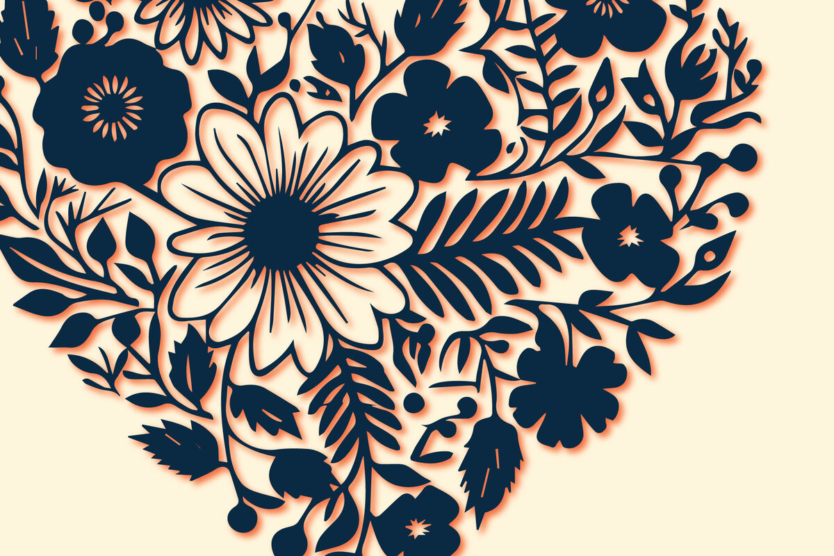 Σετ των 2 Intra απο ξύλο plywood  Χρώμα wenge 3mm-4mm πάχος - Cricut Flower Heart Cut Δίασταση 4x4 cm INTRAFABR-113838927