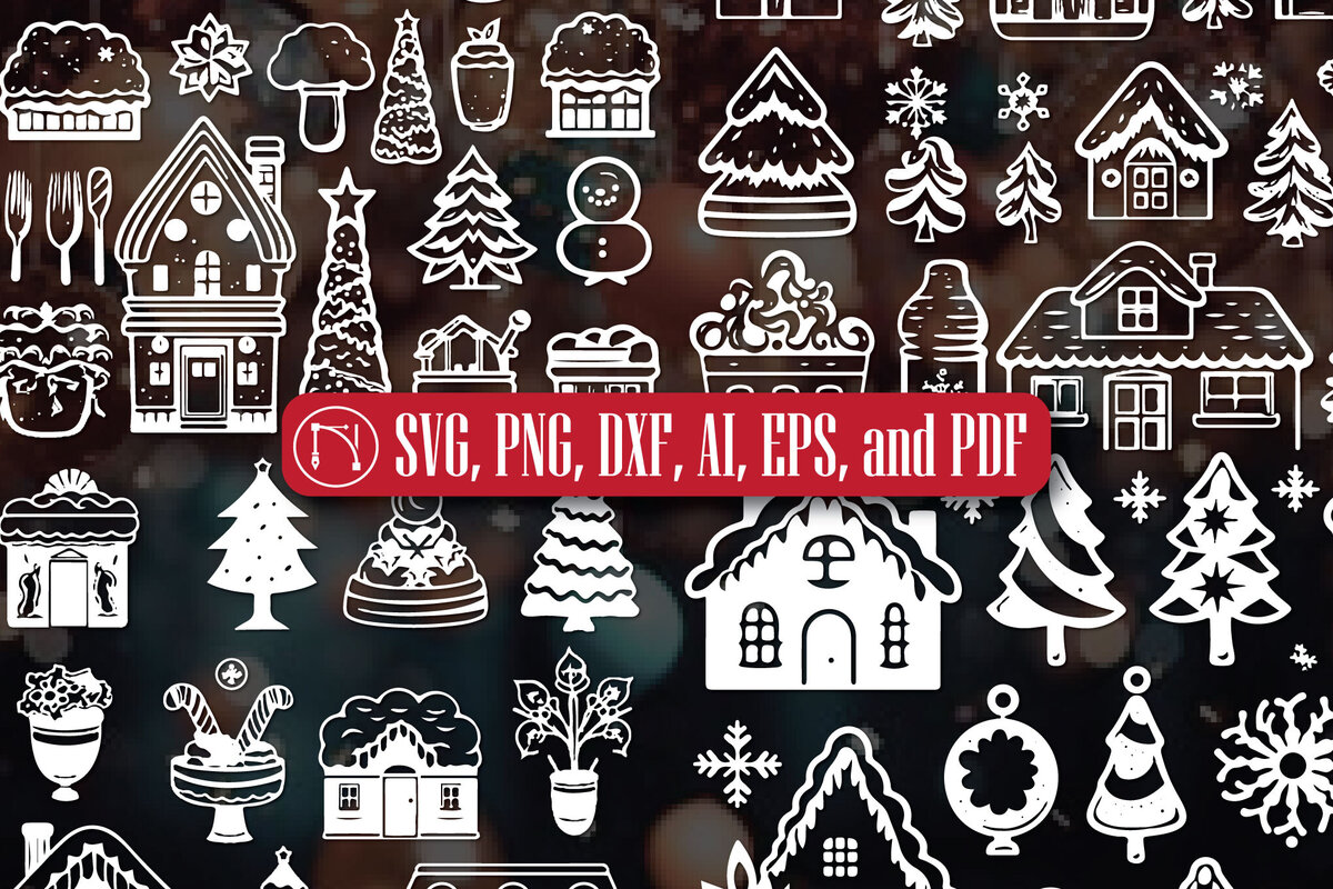 Σετ των 2 Intra απο ξύλο plywood  Χρώμα wenge 3mm-4mm πάχος - Σετ Cricut Frosty Christmas Delights Δίασταση 6x6 cm INTRAFABR-113839000