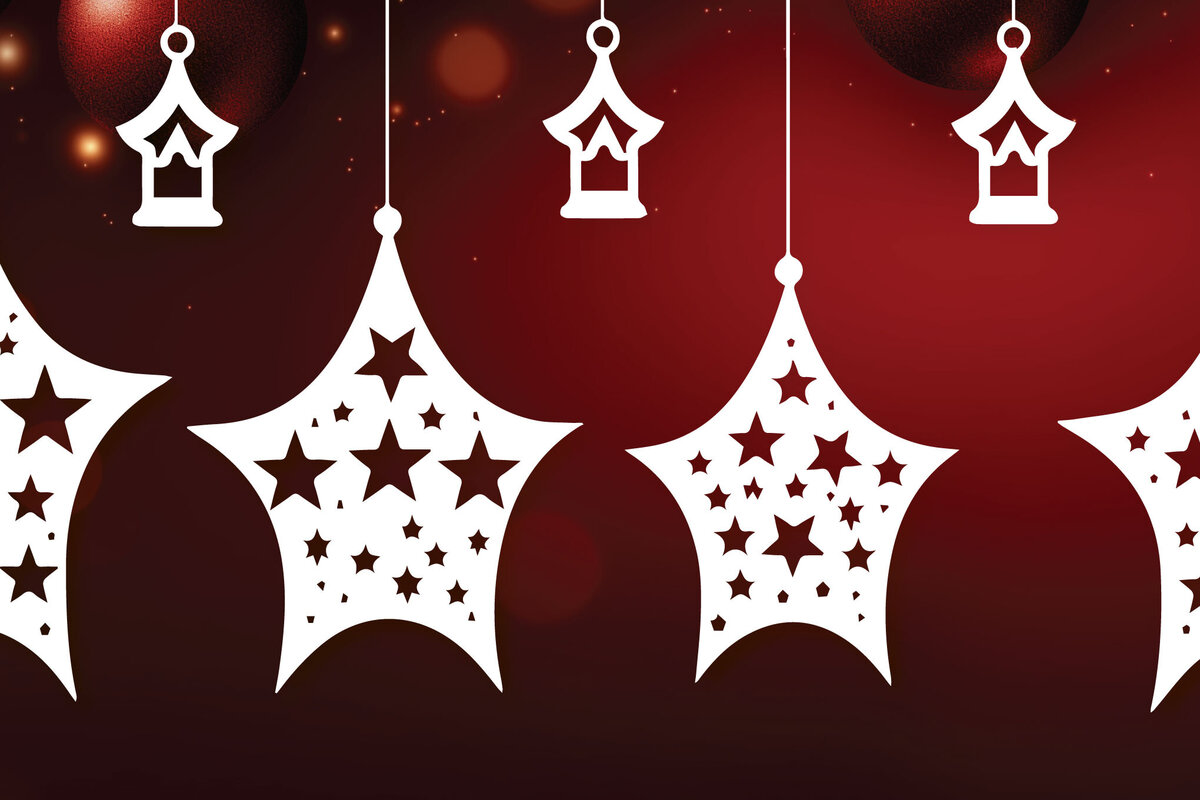 Σετ των 2 Intra απο ξύλο plywood  Χρώμα wenge 3mm-4mm πάχος - Πακέτο Cricut Hanging Holiday Star Δίασταση 6x6 cm INTRAFABR-59769705