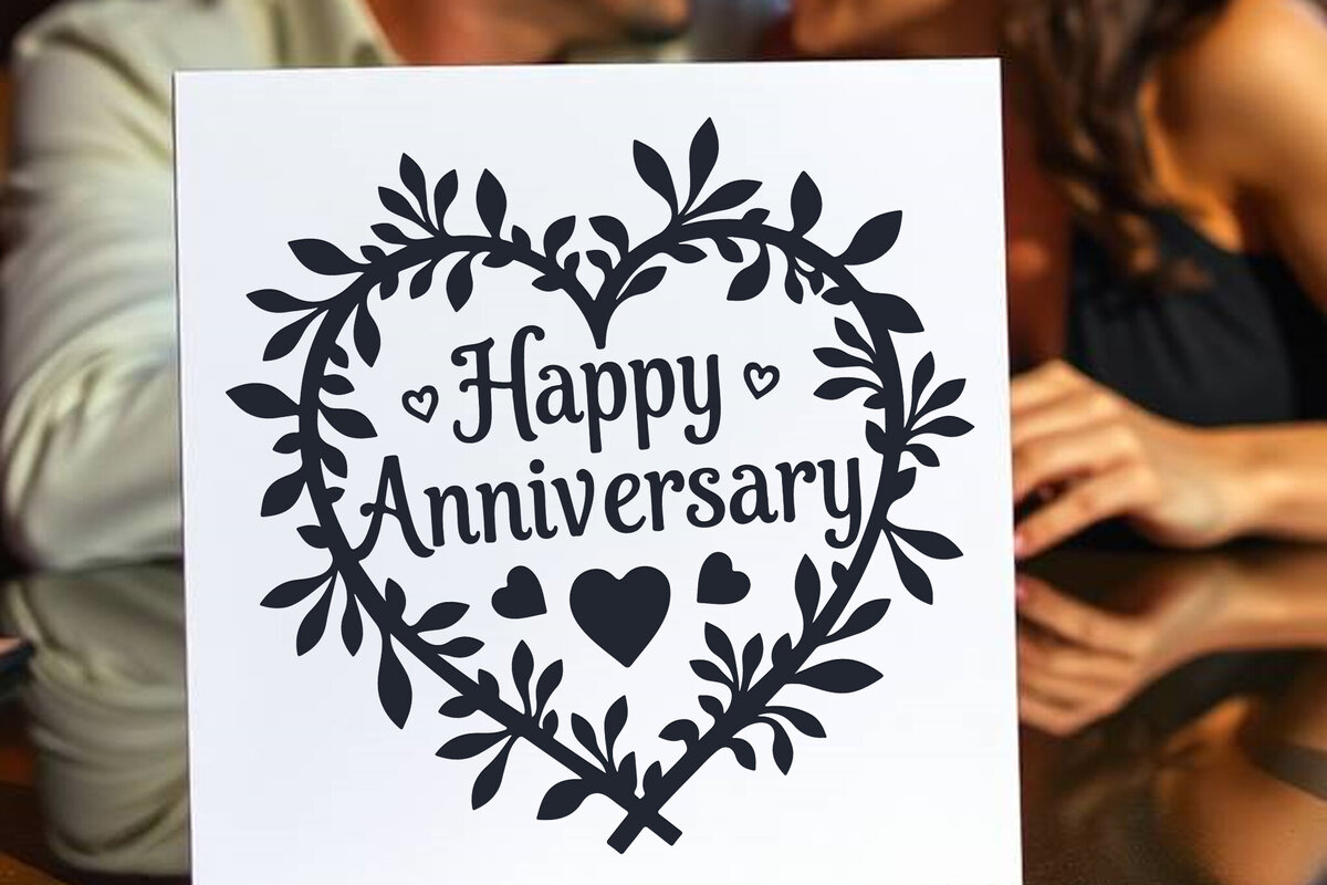 Intra απο ξύλο plywood  Χρώμα wenge 3mm-4mm πάχος - Cricut Happy Anniversary Card Δίασταση 20x20 cm INTRAFABR-98433562