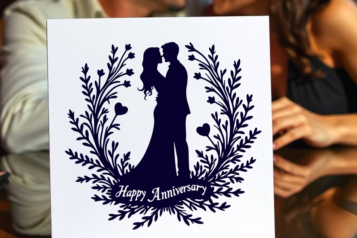 Intra απο ξύλο plywood  Χρώμα wenge 3mm-4mm πάχος - Cricut Happy Anniversary Card Δίασταση 20x20 cm INTRAFABR-122575520