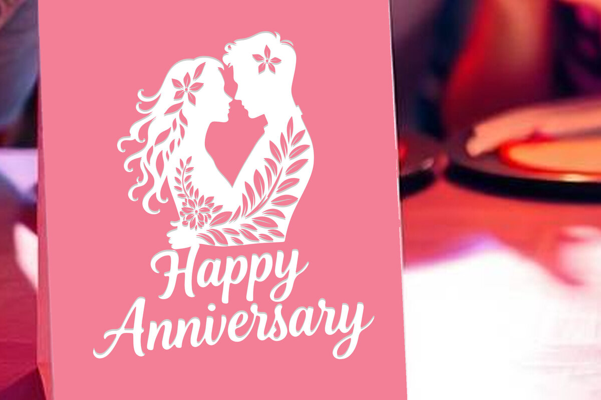 Intra απο ξύλο plywood  Χρώμα wenge 3mm-4mm πάχος - Cricut Happy Anniversary Card Δίασταση 20x20 cm INTRAFABR-74086066