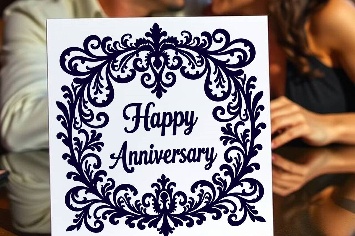 Intra απο ξύλο plywood  Χρώμα wenge 3mm-4mm πάχος - Cricut Happy Anniversary Card Δίασταση 20x20 cm INTRAFABR-74024102