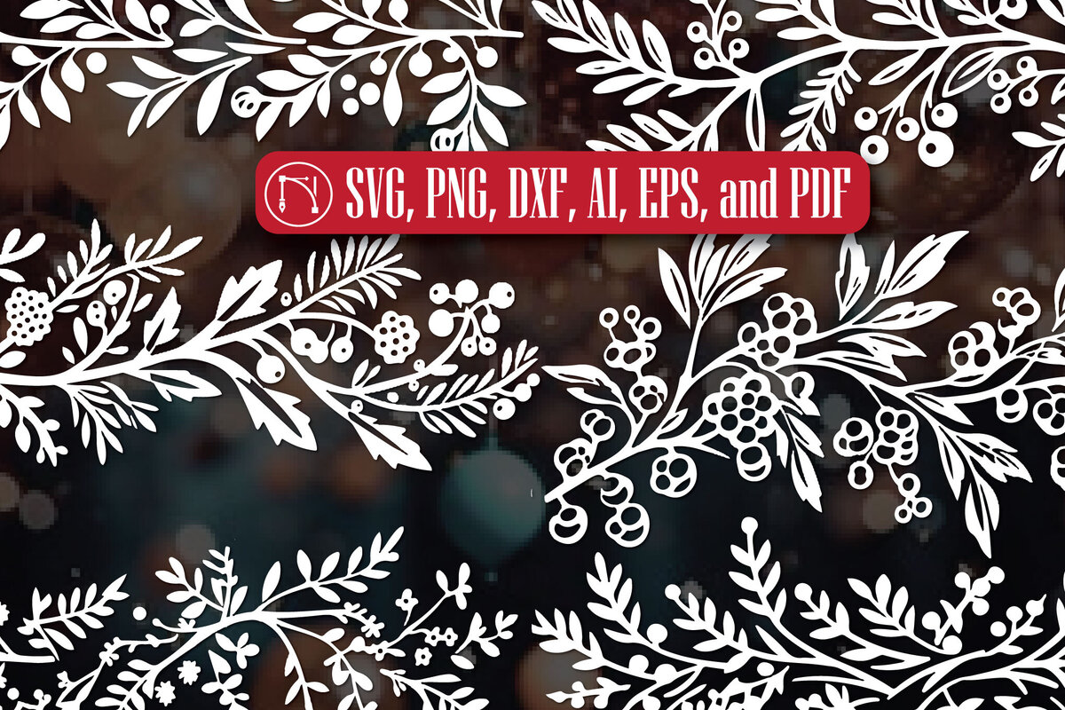 Σετ των 2 Intra απο ξύλο plywood  Χρώμα wenge 3mm-4mm πάχος - Πακέτο Cricut Holly Jolly Graphics Δίασταση 4x4 cm INTRAFABR-87835573