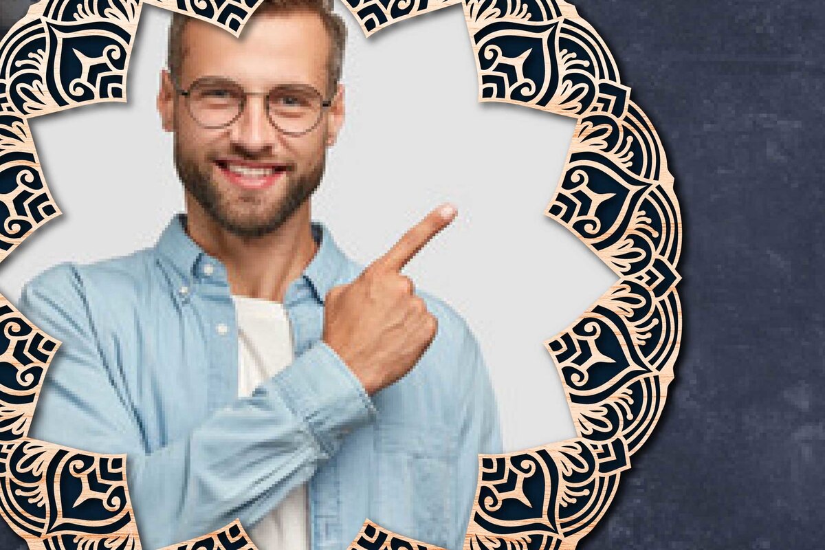 Intra απο ξύλο plywood  Χρώμα wenge 3mm-4mm πάχος - Cricut Mandala Κορνίζα Δίασταση 30x30 cm INTRAFABR-112283904