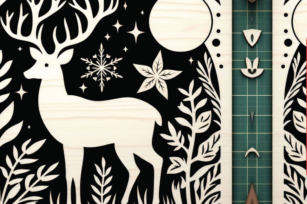 Intra απο ξύλο plywood  Χρώμα wenge 3mm-4mm πάχος - Cricut Panno Deer Δίασταση 40x50 cm INTRAFABR-115280203