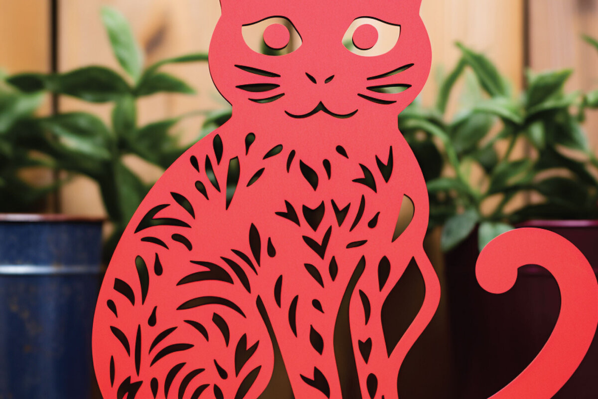 Σετ των 2 Intra απο ξύλο plywood  Χρώμα wenge 3mm-4mm πάχος - Cricut Valentine Cat Δίασταση 4x4 cm INTRAFABR-87699523