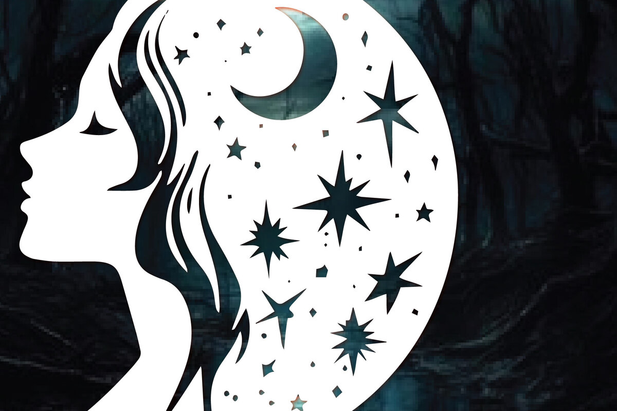 Σετ των 2 Intra απο ξύλο plywood  Χρώμα wenge 3mm-4mm πάχος - Cricut Mystical Moon Girl Cut Δίασταση 20x20 cm INTRAFABR-68886391