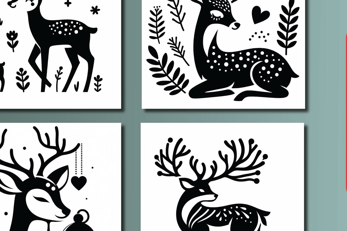 Σετ των 2 Intra απο ξύλο plywood  Χρώμα wenge 3mm-4mm πάχος - Πακέτο διακόσμησης Cricut PANNO DEER Δίασταση 4x4 cm INTRAFABR-61606499