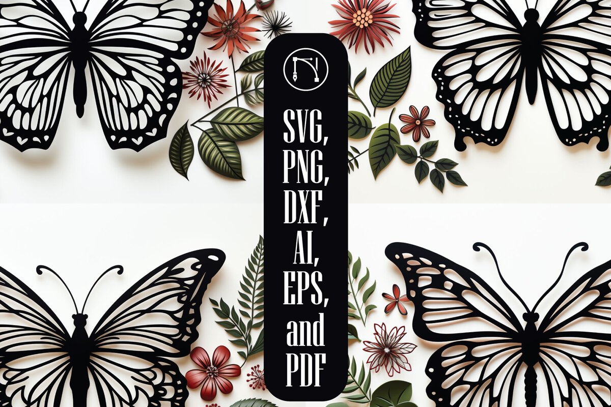 Σετ των 2 Intra απο ξύλο plywood  Χρώμα wenge 3mm-4mm πάχος - Πακέτο Paper Cut Butterfly Cricut Δίασταση 4x4 cm INTRAFABR-61607138