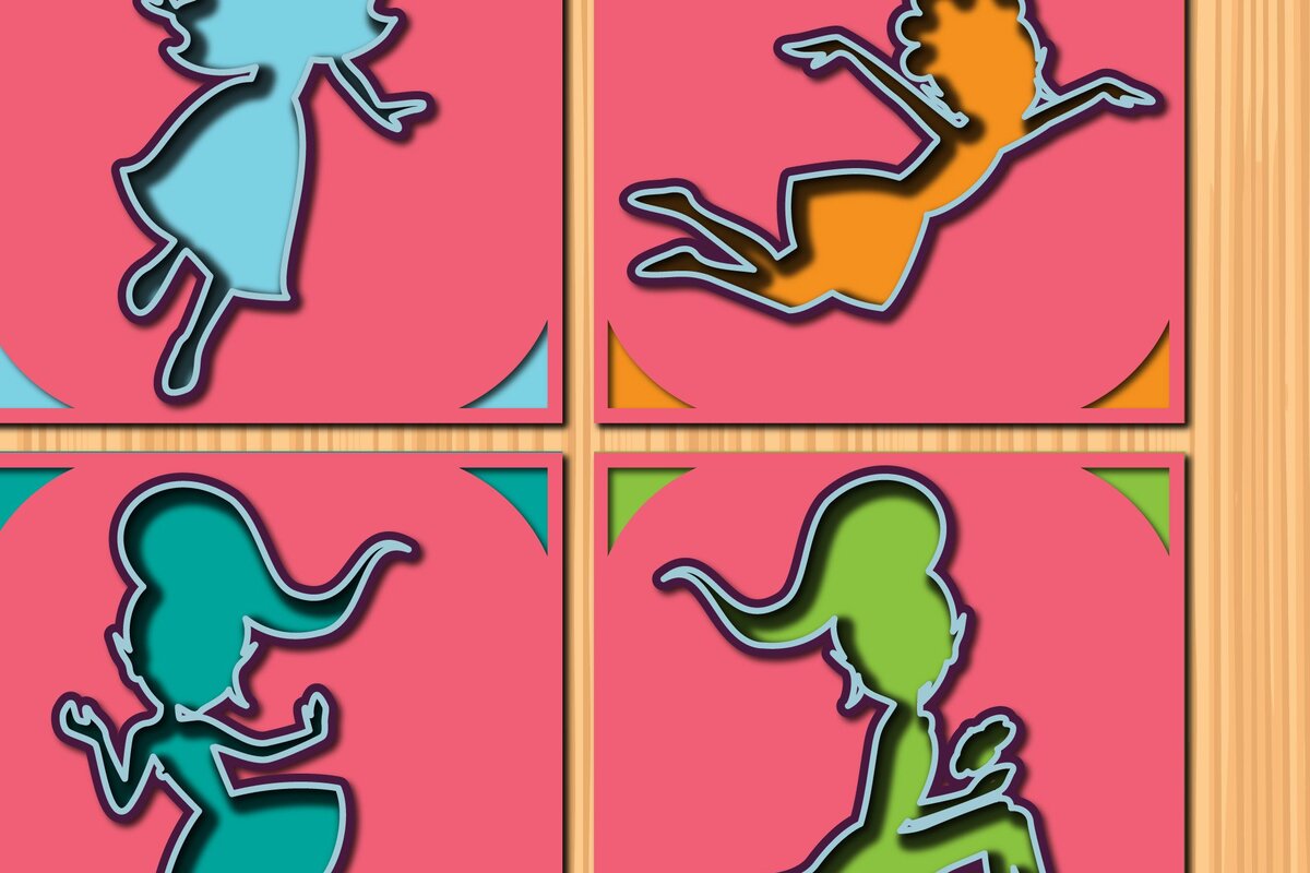 Σετ των 2 Intra απο ξύλο plywood  Χρώμα wenge 3mm-4mm πάχος - Cricut Paper Cut Fairy Card Bundle Δίασταση 20x20 cm INTRAFABR-60314103