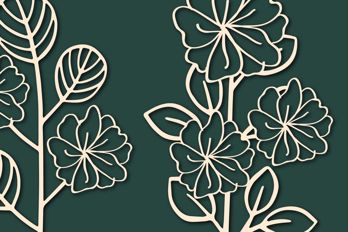 Intra απο ξύλο plywood  Χρώμα wenge 3mm-4mm πάχος - Cricut Paper Cut Floral Bundle Δίασταση 25x25 cm INTRAFABR-111386291