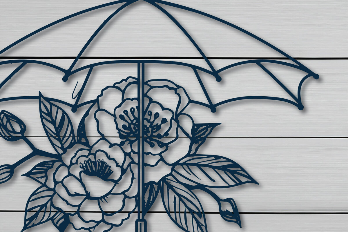 Σετ των 2 Intra απο ξύλο plywood  Χρώμα wenge 3mm-4mm πάχος - Ομπρέλα Cricut με λουλούδια Σετ Δίασταση 4x4 cm INTRAFABR-99643142