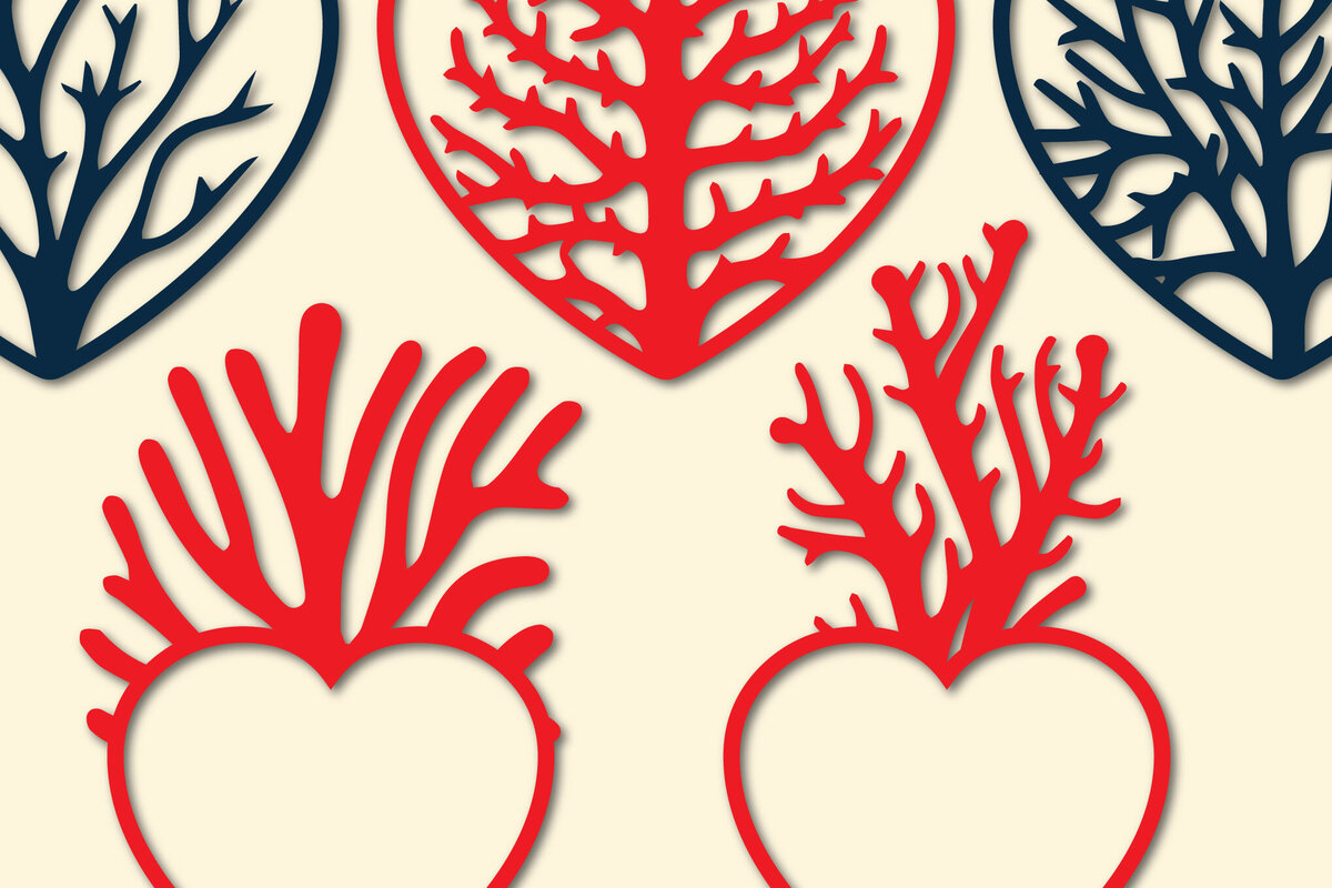 Σετ των 2 Intra απο ξύλο plywood  Χρώμα wenge 3mm-4mm πάχος - Cricut Valentine Heart Element Bundl Δίασταση 20x20 cm INTRAFABR-122589934