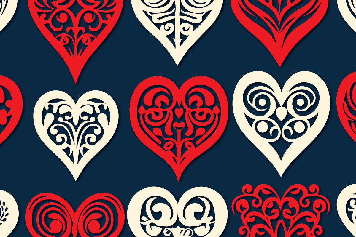 Σετ των 2 Intra απο ξύλο plywood  Χρώμα wenge 3mm-4mm πάχος - Πακέτο Cricut Valentine Heart Δίασταση 4x4 cm INTRAFABR-122588201