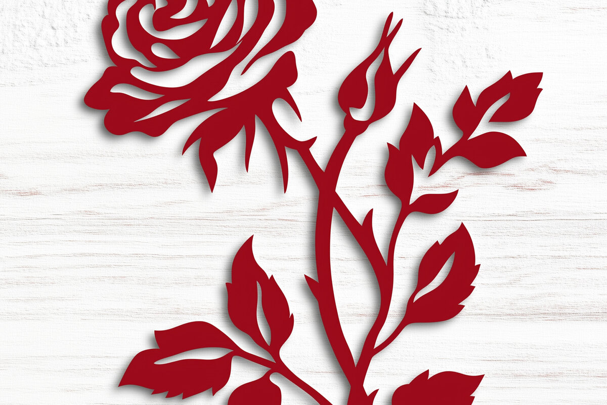 Σετ των 2 Intra απο ξύλο plywood  Χρώμα wenge 3mm-4mm πάχος - Cricut Valentine Rose Cut Δίασταση 4x4 cm INTRAFABR-60558881