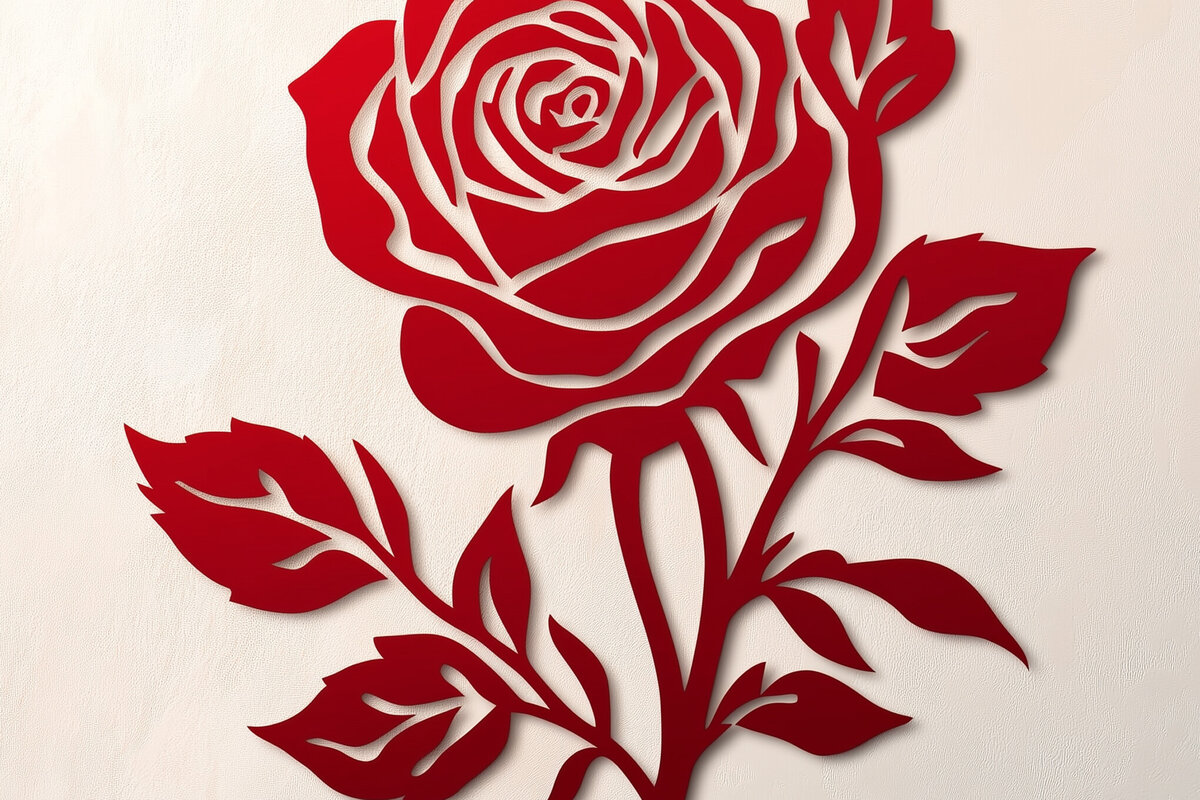Σετ των 2 Intra απο ξύλο plywood  Χρώμα wenge 3mm-4mm πάχος - Cricut Valentine Rose Cut Δίασταση 4x4 cm INTRAFABR-71704393
