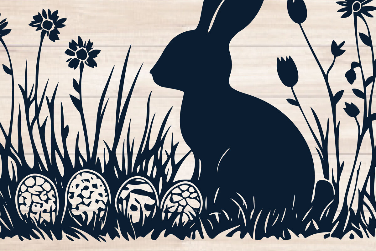 Σετ των 2 Intra απο ξύλο plywood  Χρώμα wenge 3mm-4mm πάχος - Cricut Wildflower Easter Bunny Cut F Δίασταση 4x4 cm INTRAFABR-113082509