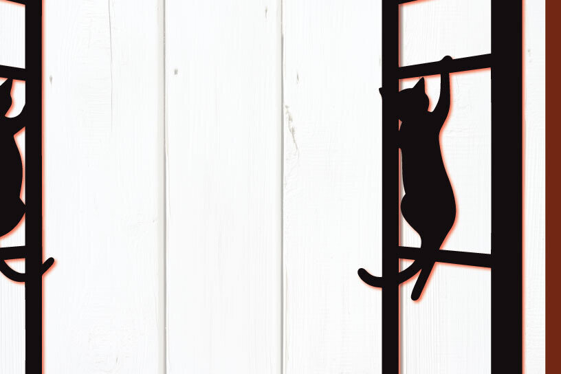 Σετ των 2 Intra απο ξύλο plywood  Χρώμα wenge 3mm-4mm πάχος - Παράθυρο Cricut με Cat Δίασταση 4x4 cm INTRAFABR-118339268