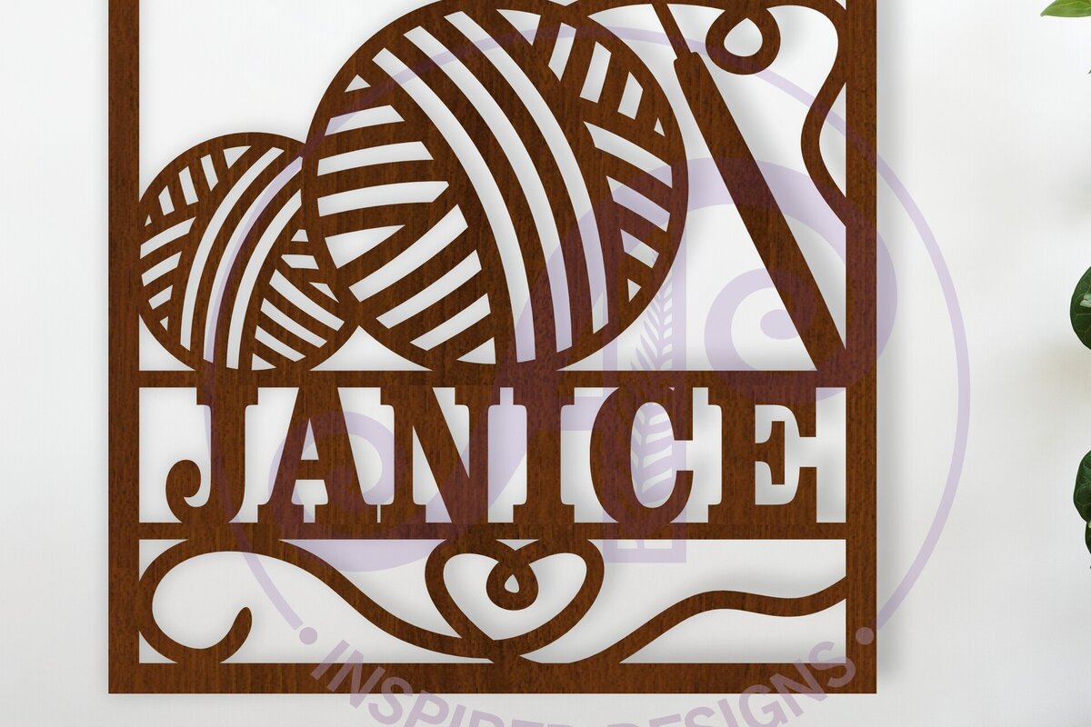 Intra απο ξύλο plywood  Χρώμα wenge 3mm-4mm πάχος - Πινακίδα τοίχου με όνομα βελονάκι, Δίασταση 40x50 cm INTRAFABR-95025005