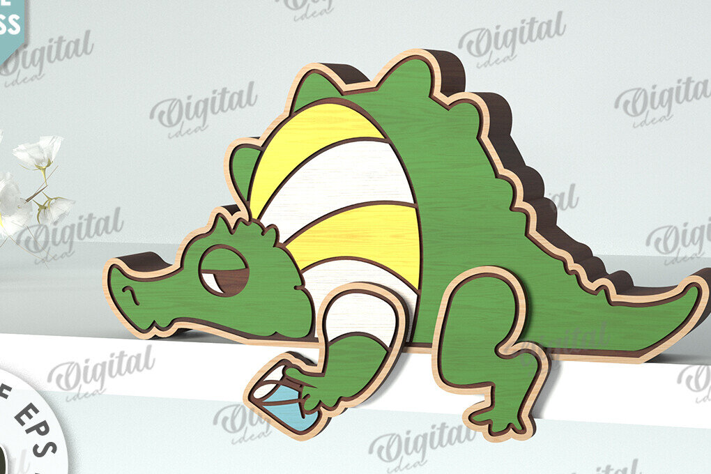 Intra απο ξύλο plywood  Χρώμα wenge 3mm-4mm πάχος - Crocodile Funny Decor Δίασταση 30x20 cm INTRAFABR-95128528