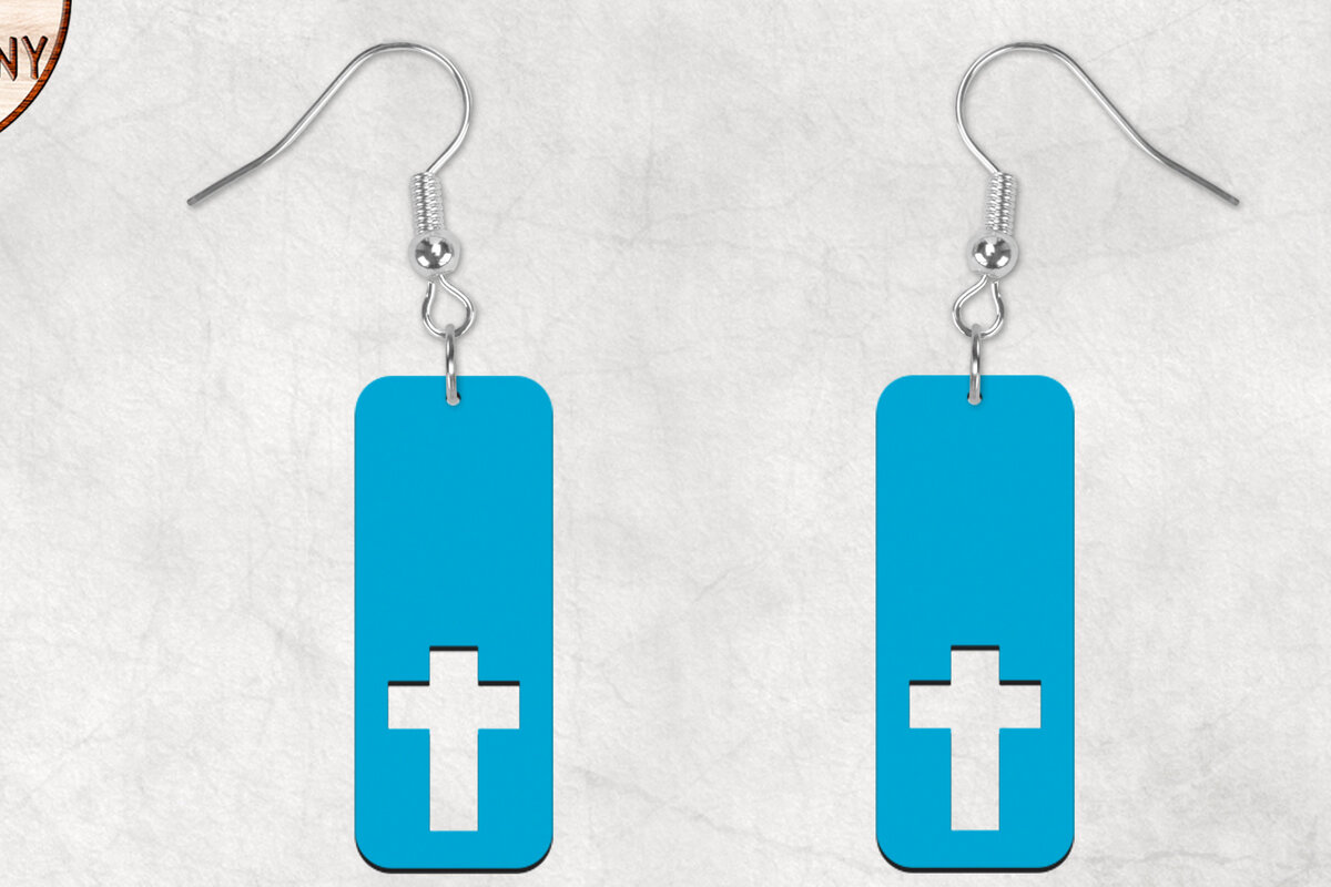 Σετ των 3 Intra απο ξύλο plywood  Χρώμα wenge 3mm-4mm πάχος - Σκουλαρίκια Cross Boho Δίασταση 3x3 cm INTRAFABR-120487978