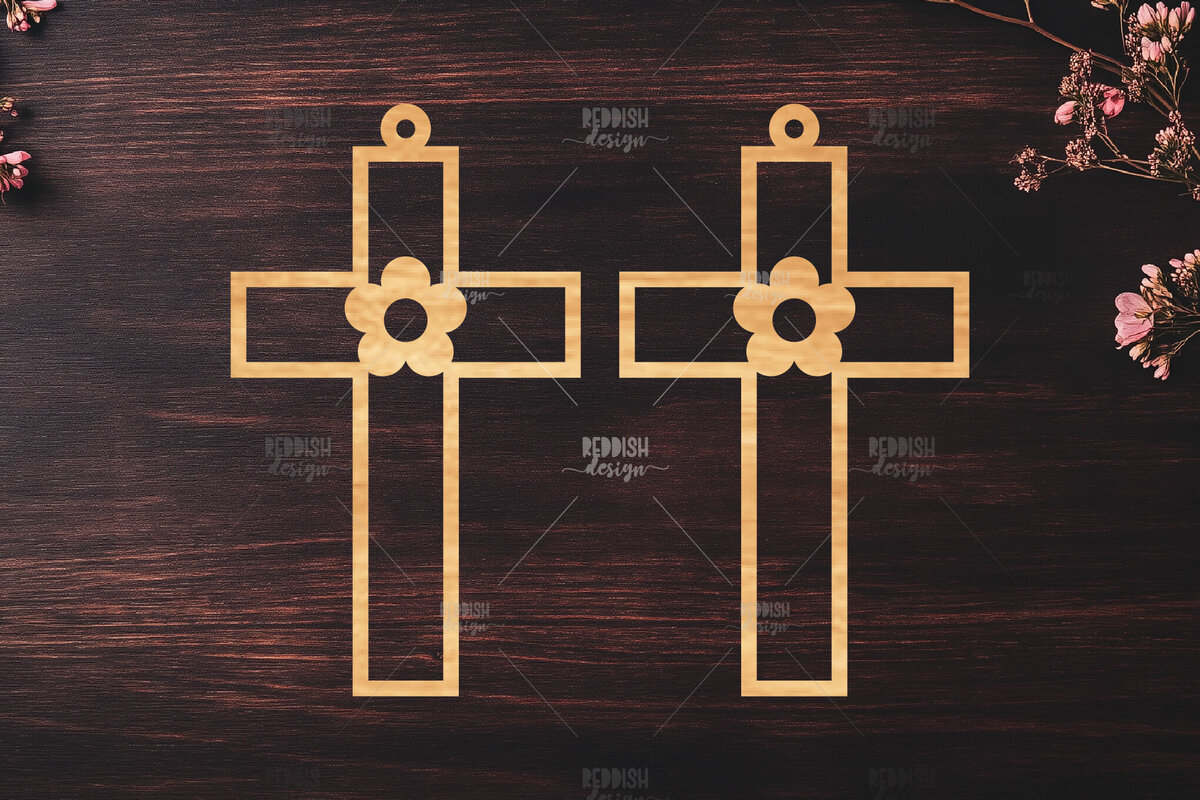 Σετ των 3 Intra απο ξύλο plywood  Χρώμα wenge 3mm-4mm πάχος - Σταυρωτά σκουλαρίκια Δίασταση 3x3 cm INTRAFABR-123051877