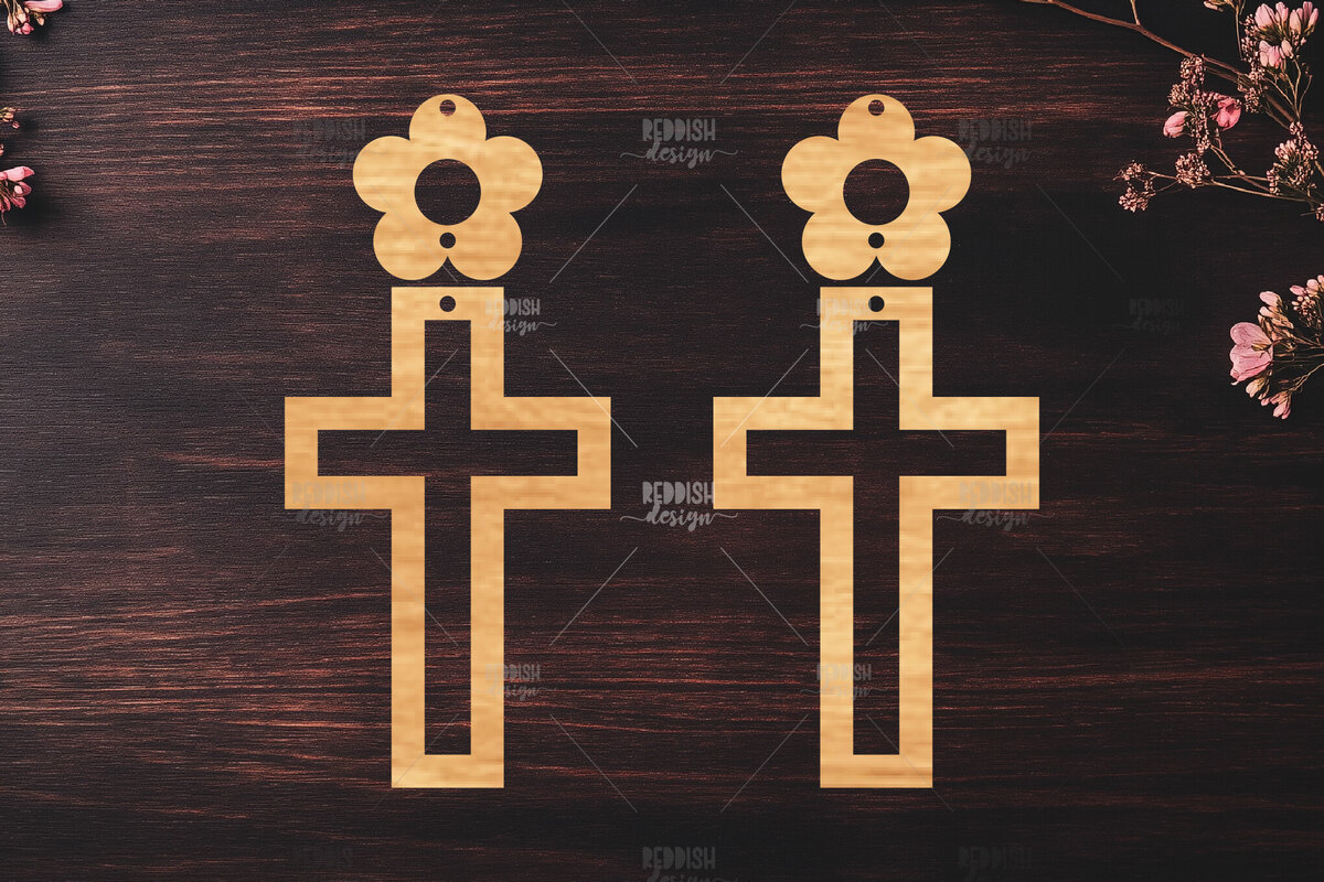 Σετ των 3 Intra απο ξύλο plywood  Χρώμα wenge 3mm-4mm πάχος - Σταυρωτά σκουλαρίκια Δίασταση 3x3 cm INTRAFABR-122622425