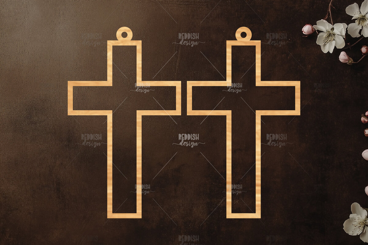 Σετ των 3 Intra απο ξύλο plywood  Χρώμα wenge 3mm-4mm πάχος - Σταυρωτά σκουλαρίκια Δίασταση 3x3 cm INTRAFABR-122961066