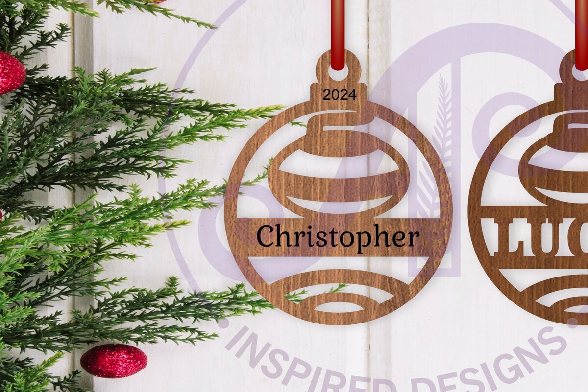 Σετ των 2 Intra απο ξύλο plywood  Χρώμα wenge 3mm-4mm πάχος - Χριστουγεννιάτικο στολίδι για μπούκλες Δίασταση 6x6 cm INTRAFABR-70508250