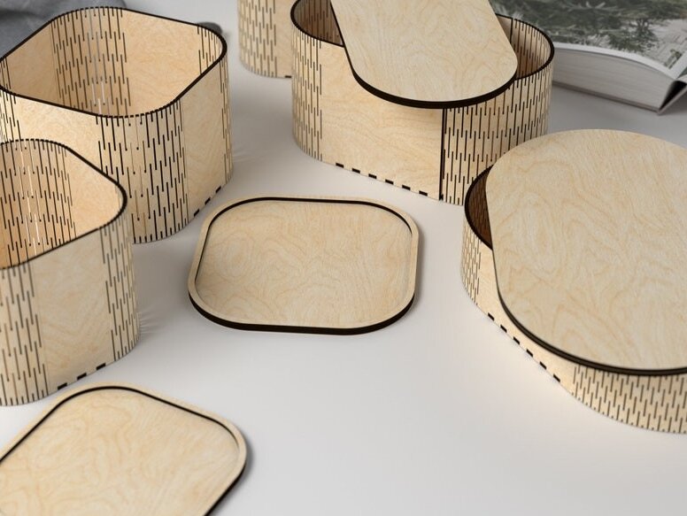 Intra απο ξύλο plywood  Χρώμα wenge 3mm-4mm πάχος - Πακέτο κυρτού κουτιού Δίασταση 100x100 cm INTRAFABR-116086032