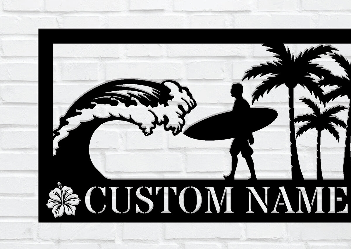 Intra απο ξύλο plywood  Χρώμα wenge 3mm-4mm πάχος - Προσαρμοσμένη πινακίδα φοινικόδεντρου Beach Wave Δίασταση 30x40 cm INTRAFABR-124642154