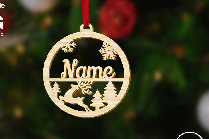 Σετ των 2 Intra απο ξύλο plywood  Χρώμα wenge 3mm-4mm πάχος - Προσαρμοσμένο Χριστουγεννιάτικο Deocr με Joyful Deer Δίασταση 1x4 cm INTRAFABR-114633158