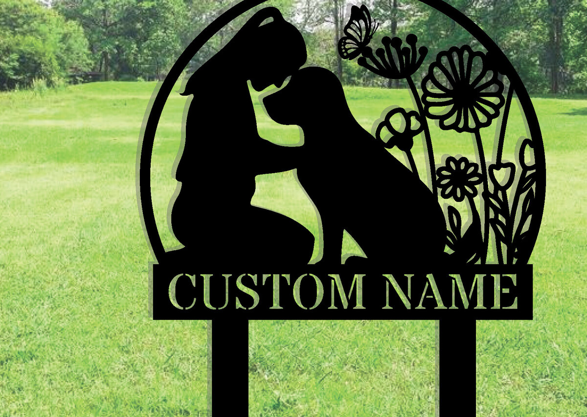 Intra απο ξύλο plywood  Χρώμα wenge 3mm-4mm πάχος - Προσαρμοσμένη πινακίδα Dog Garden με πασσάλους Δίασταση 30x40 cm INTRAFABR-102378066