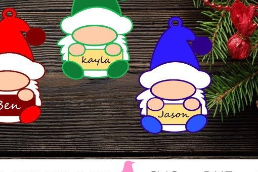 Σετ των 2 Intra απο ξύλο plywood  Χρώμα wenge 3mm-4mm πάχος - Προσαρμοσμένο στολίδι Gnome - κοπής με λέιζερ Δίασταση 6x6 cm INTRAFABR-98703966