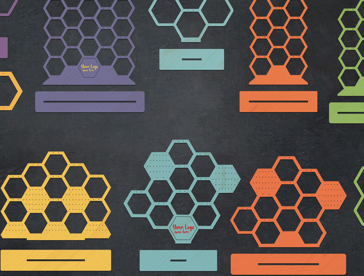 Σετ των 2 Intra απο ξύλο plywood  Χρώμα wenge 3mm-4mm πάχος - Βάση σκουλαρικιών με ειδικό όνομα Bee Nest Δίασταση 20x20 cm INTRAFABR-121182604