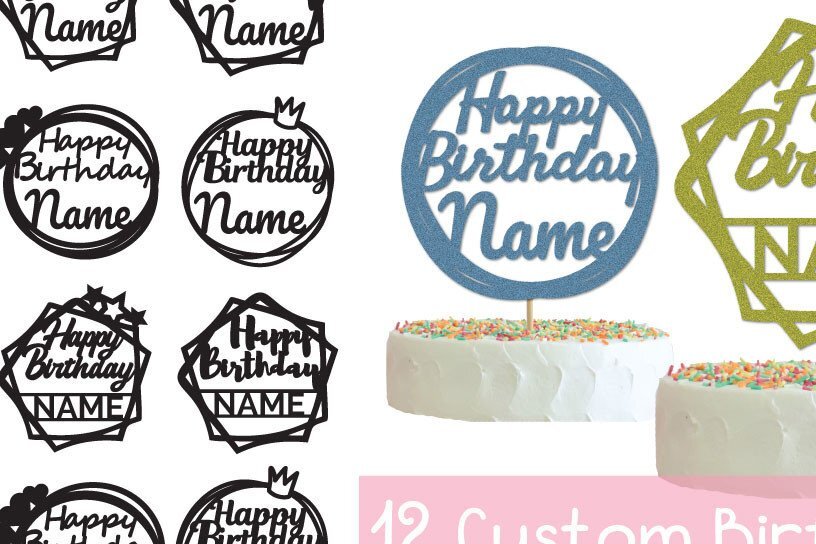 Intra απο ξύλο plywood  Χρώμα wenge 3mm-4mm πάχος - Πακέτο τούρτας γενεθλίων με προσαρμοσμένο όνομα Δίασταση 20x20 cm INTRAFABR-120973280