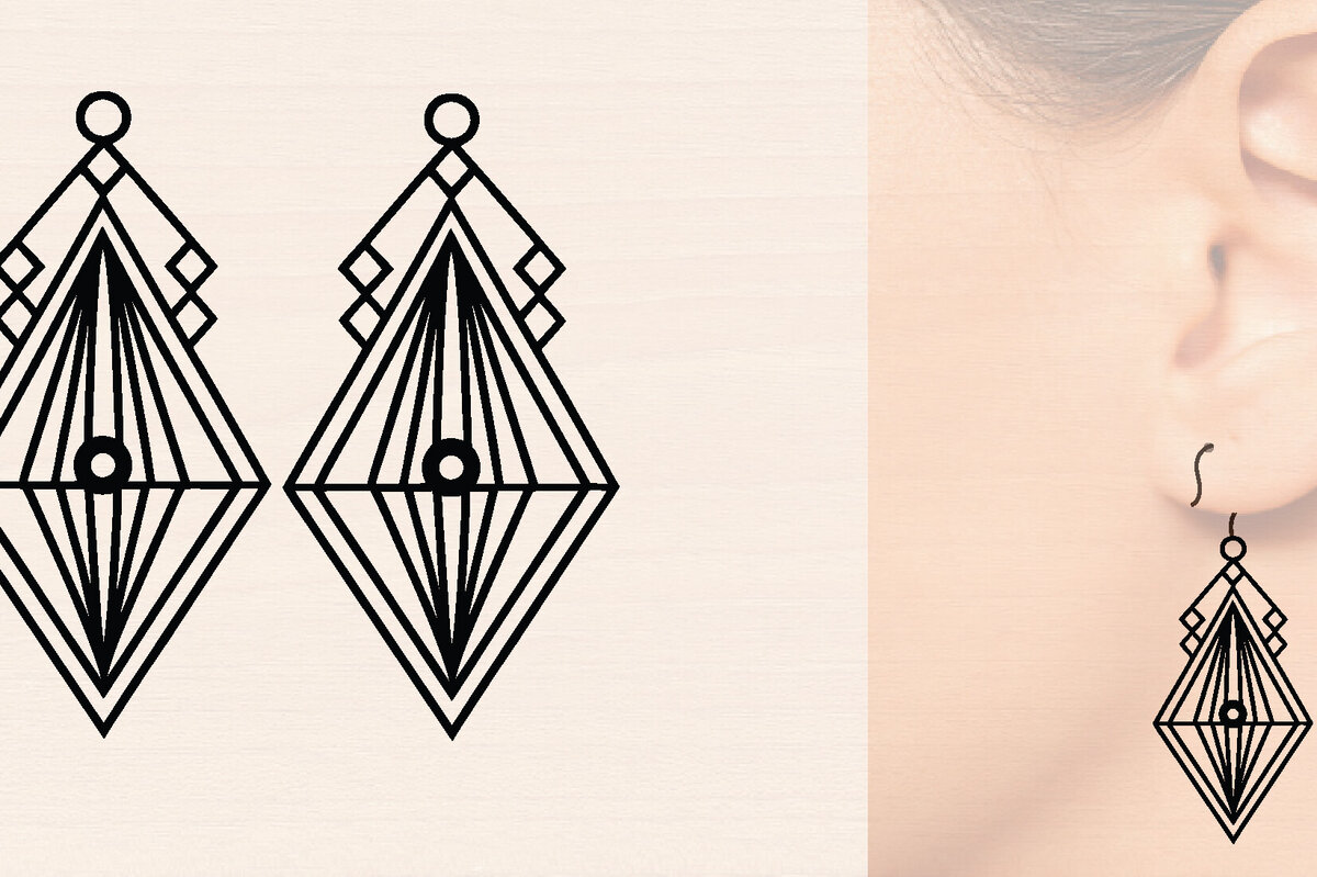 Σετ των 3 Intra απο ξύλο plywood  Χρώμα wenge 3mm-4mm πάχος - Προσαρμοσμένα μοντέρνα σκουλαρίκια Δίασταση 3x3 cm INTRAFABR-111375479