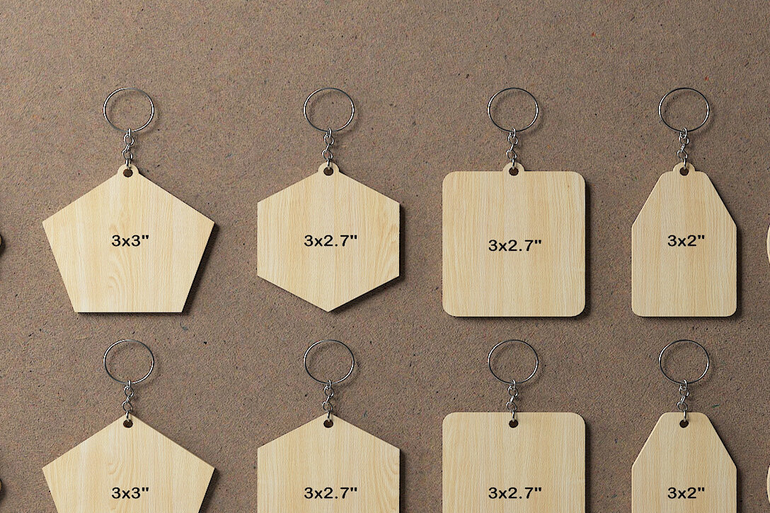 Σετ των 2 Intra απο ξύλο plywood  Χρώμα wenge 3mm-4mm πάχος - Προσαρμόστε το ξύλινο μπρελόκ 258 Δίασταση 4x4 cm INTRAFABR-109613188