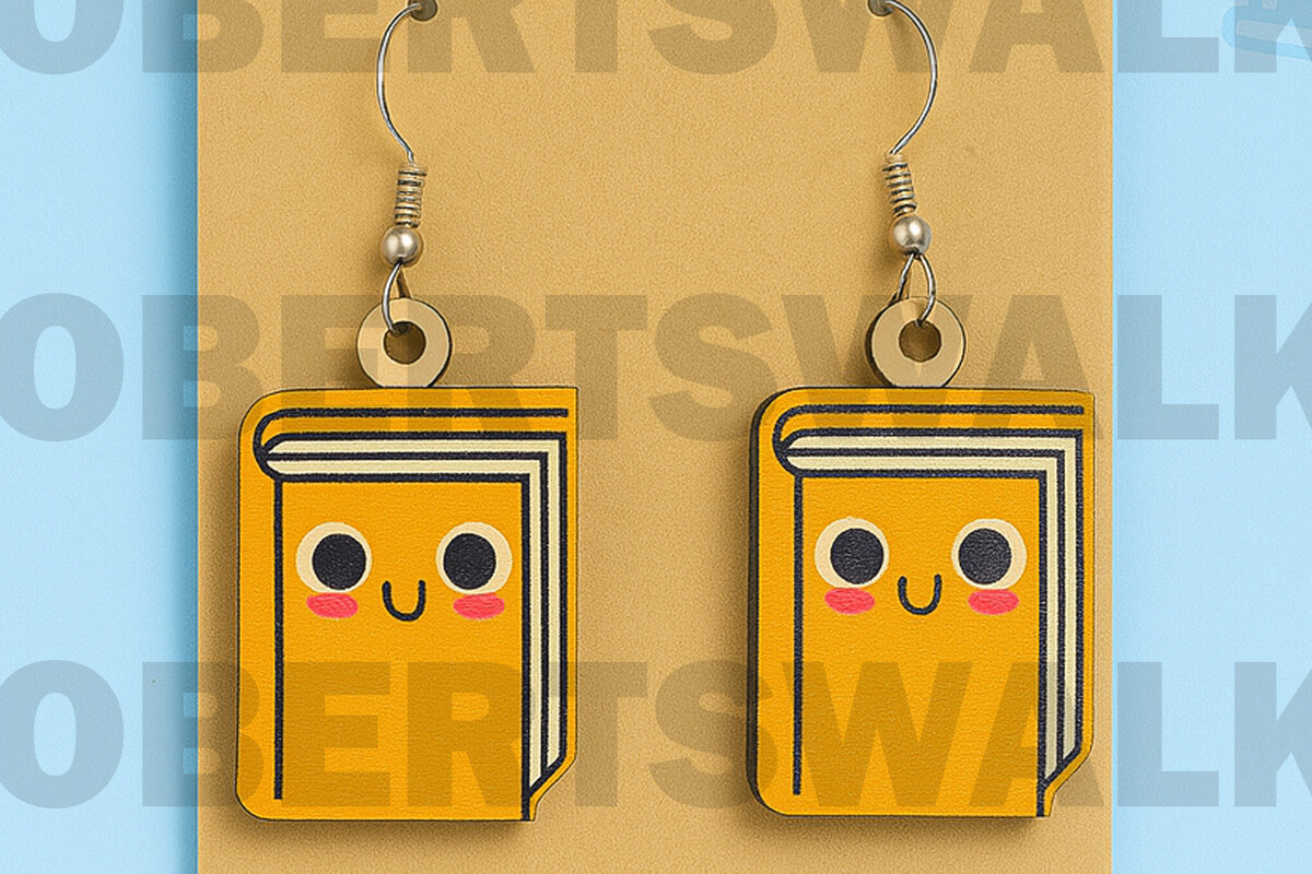 Σετ των 3 Intra απο ξύλο plywood  Χρώμα wenge 3mm-4mm πάχος - Χαριτωμένα βιβλία σκουλαρίκια Αρχεία Δίασταση 3x3 cm INTRAFABR-25824120