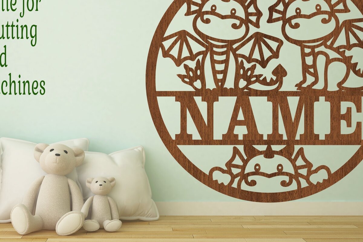 Intra απο ξύλο plywood  Χρώμα wenge 3mm-4mm πάχος - Cute Dragons Όνομα Σήμα Art Δίασταση 30x20 cm INTRAFABR-115755682