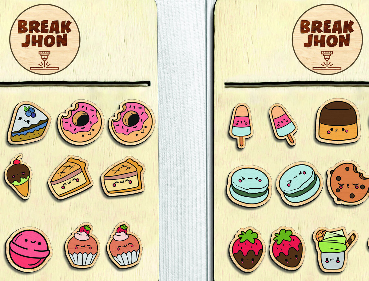 Σετ των 3 Intra απο ξύλο plywood  Χρώμα wenge 3mm-4mm πάχος - Χαριτωμένα σκουλαρίκια Kawaii Stud -Break Jhon Δίασταση 3x3 cm INTRAFABR-122961157