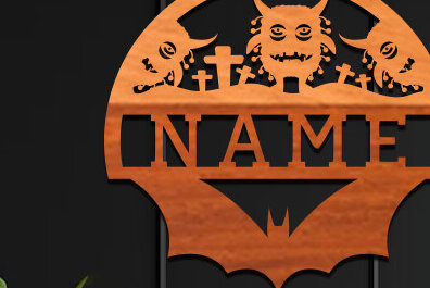 Intra απο ξύλο plywood  Χρώμα wenge 3mm-4mm πάχος - Cute Monster Name Δίασταση 30x20 cm INTRAFABR-79534436