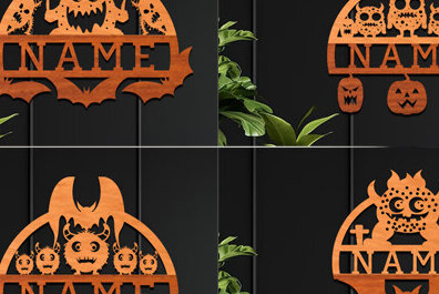 Intra απο ξύλο plywood  Χρώμα wenge 3mm-4mm πάχος - Cute Monster Name Σετ Δίασταση 30x20 cm INTRAFABR-112848440