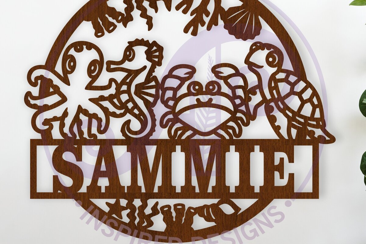 Intra απο ξύλο plywood  Χρώμα wenge 3mm-4mm πάχος - Χαριτωμένα ζώα του ωκεανού όνομα επιτοίχιας τέχνης Δίασταση 40x50 cm INTRAFABR-109079250