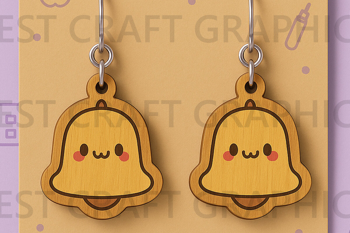 Σετ των 3 Intra απο ξύλο plywood  Χρώμα wenge 3mm-4mm πάχος - Χαριτωμένα σχολικά σκουλαρίκια καμπάνα Δίασταση 3x3 cm INTRAFABR-119248797