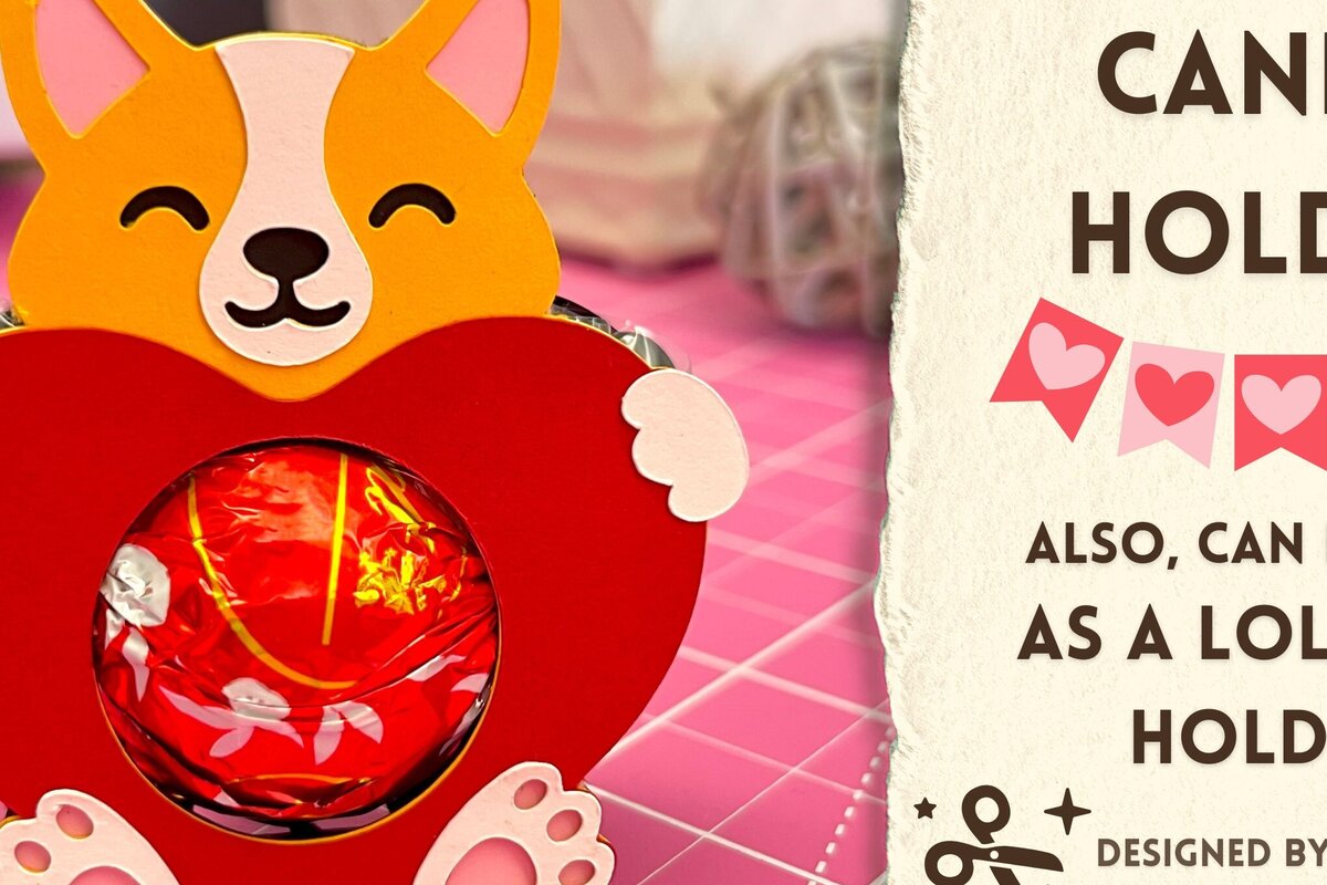 Σετ των 2 Intra απο ξύλο plywood  Χρώμα wenge 3mm-4mm πάχος - Χαριτωμένο Valentines Corgi με Heart Δίασταση 20x20 cm INTRAFABR-123066494