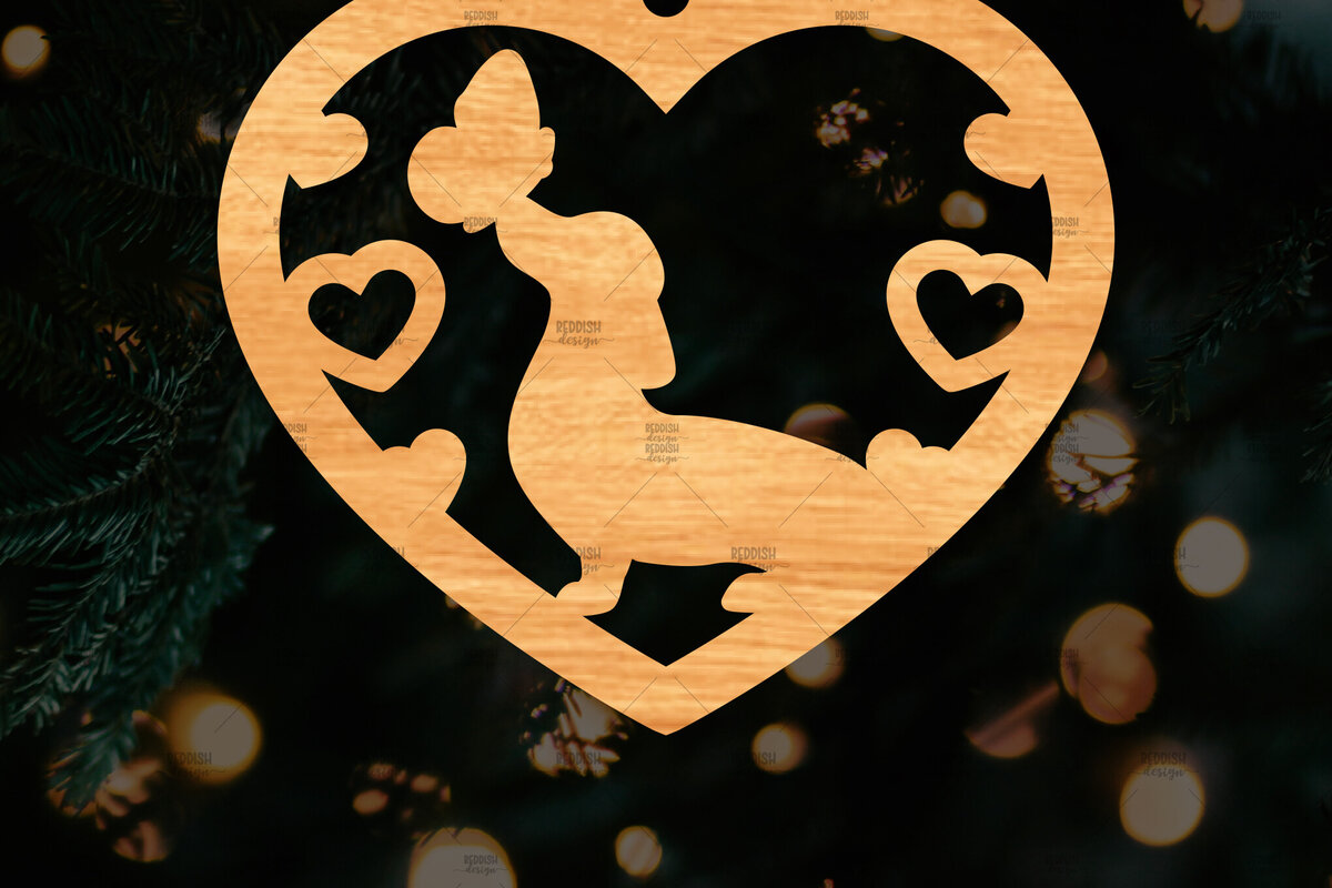 Σετ των 2 Intra απο ξύλο plywood  Χρώμα wenge 3mm-4mm πάχος - Στολίδι Dachshund Memorial Δίασταση 6x6 cm INTRAFABR-116834614