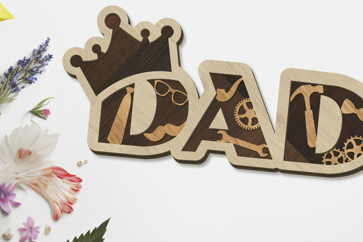 Σετ των 2 Intra απο ξύλο plywood  Χρώμα wenge 3mm-4mm πάχος - Διακοσμητικό διακοσμητικό κοπής με λέιζερ DAD Δίασταση 14x5 cm INTRAFABR-119065116